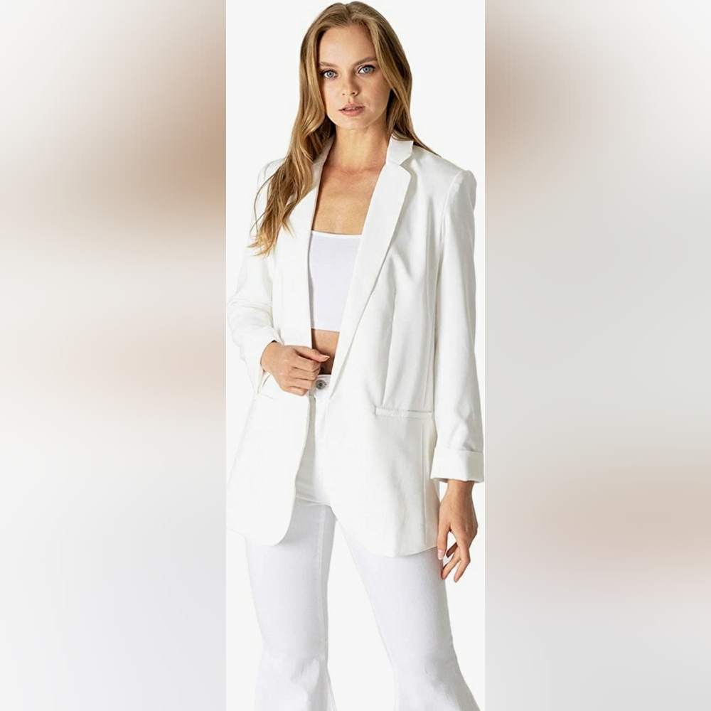 White Boyfriend Blazer Gem